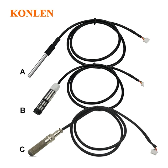 Temperature Sensor Humidity Detector Thermohygrometer Probe A B C Only for KONLEN Smart Home 4G 2G 4CH 8CH Relay Controller