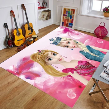 

3D Princess Baby Playmat Anti-slip Kitchen Dinning Room Home Bedroom Carpet Floor Mat Fireplace Floor Mat Home Decor Floor Rug