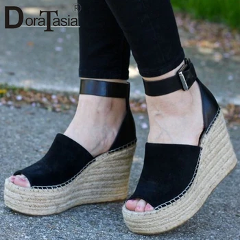

DORATASIA Hot Sale Fashion High Wedges Sandals Summer Casual Wedges Sandals Women Elegant Peep Toe Platform Shoes Woman