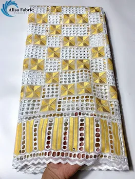

Gorgeous Design Swiss Lace Fabric African Dry Lace Fabrics With Stones High Quality 2020 Voile Laces 5 Yards For Garment Sewing
