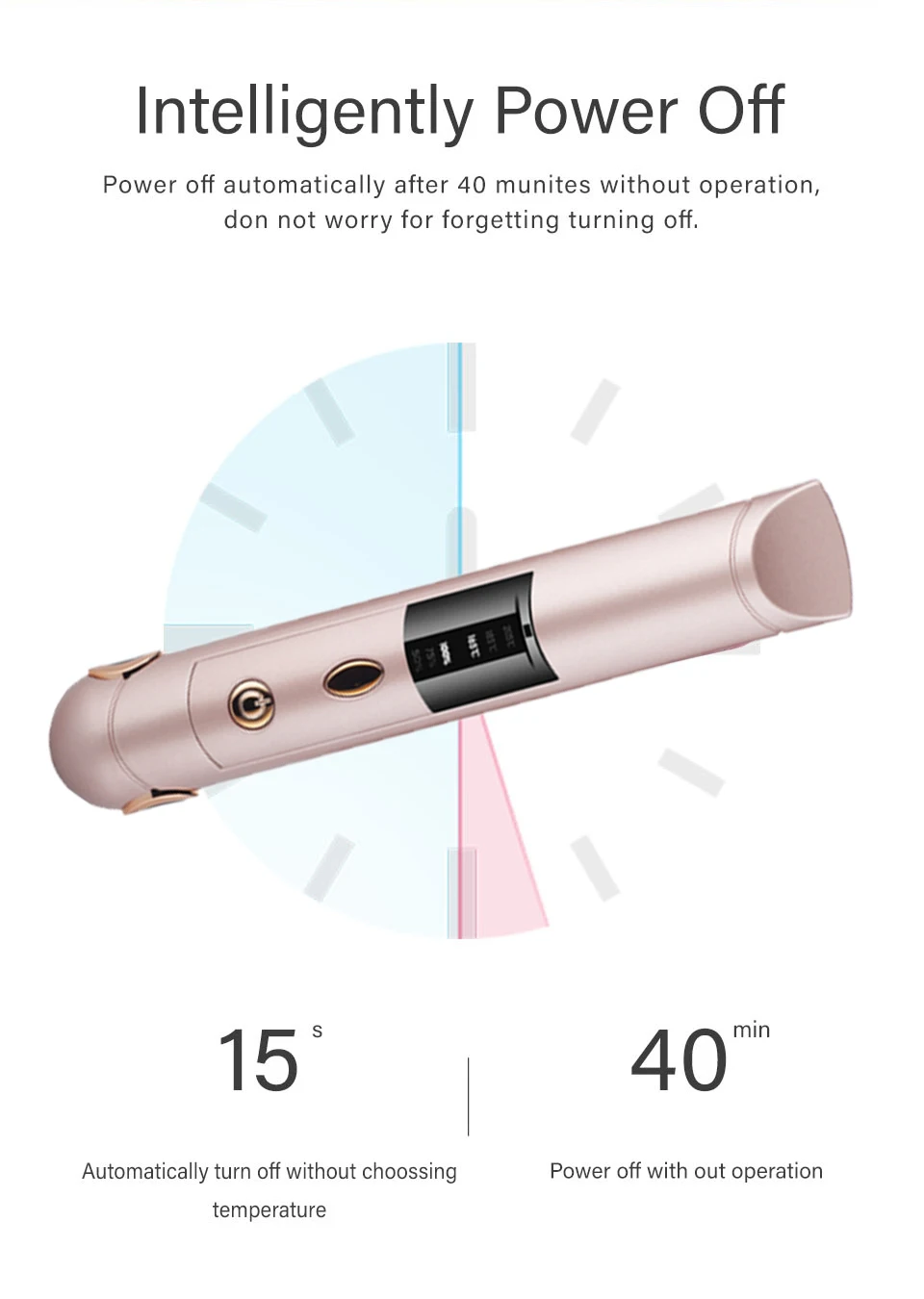 Portable USB Recharging Mini Hair Straightener Irons LED Display Wireless Multifunctional Straightening Curling Hair Style Tool