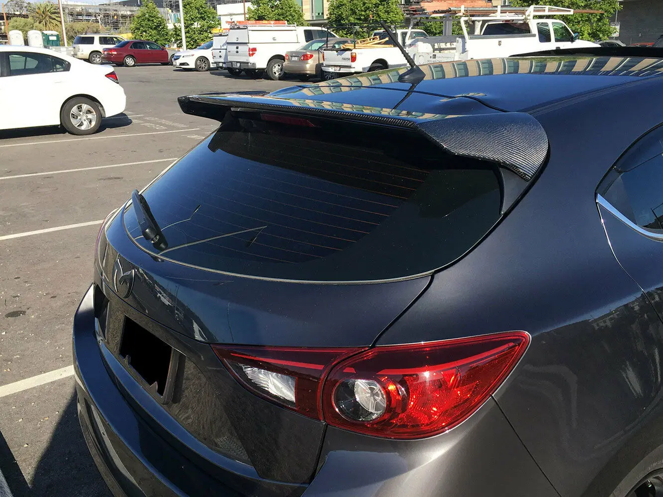 Подходит для Mazda 3 Axela хэтчбек задний спойлер на крыло, крышу ремонт углеродного волокна 1 шт