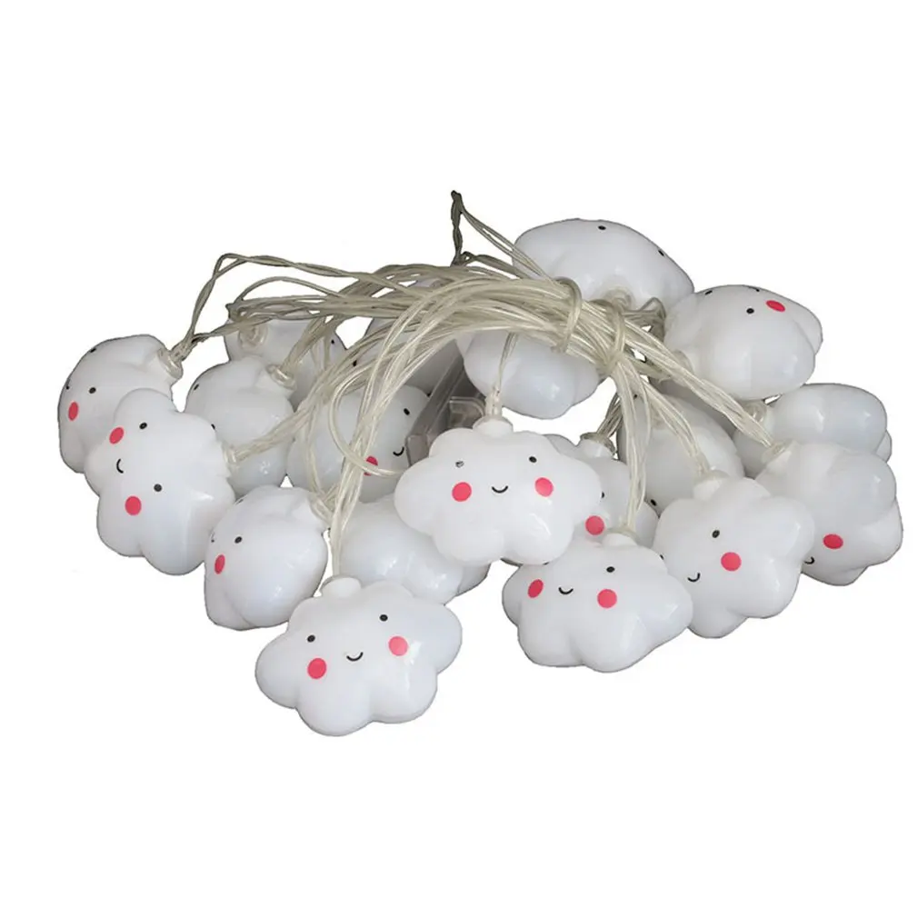 

20 LED Cloud Shape LED String Light Battery Operated With Remote Control Indoor Decoration For Home Holiday Outdoor