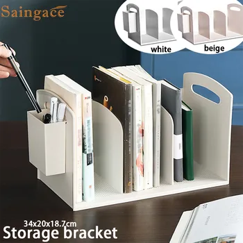 

Saingace Storage Racks Desktop plastic bookshelf Office Document Organizer Study Room Dormitory Desk Book Storage Racks 2020 new