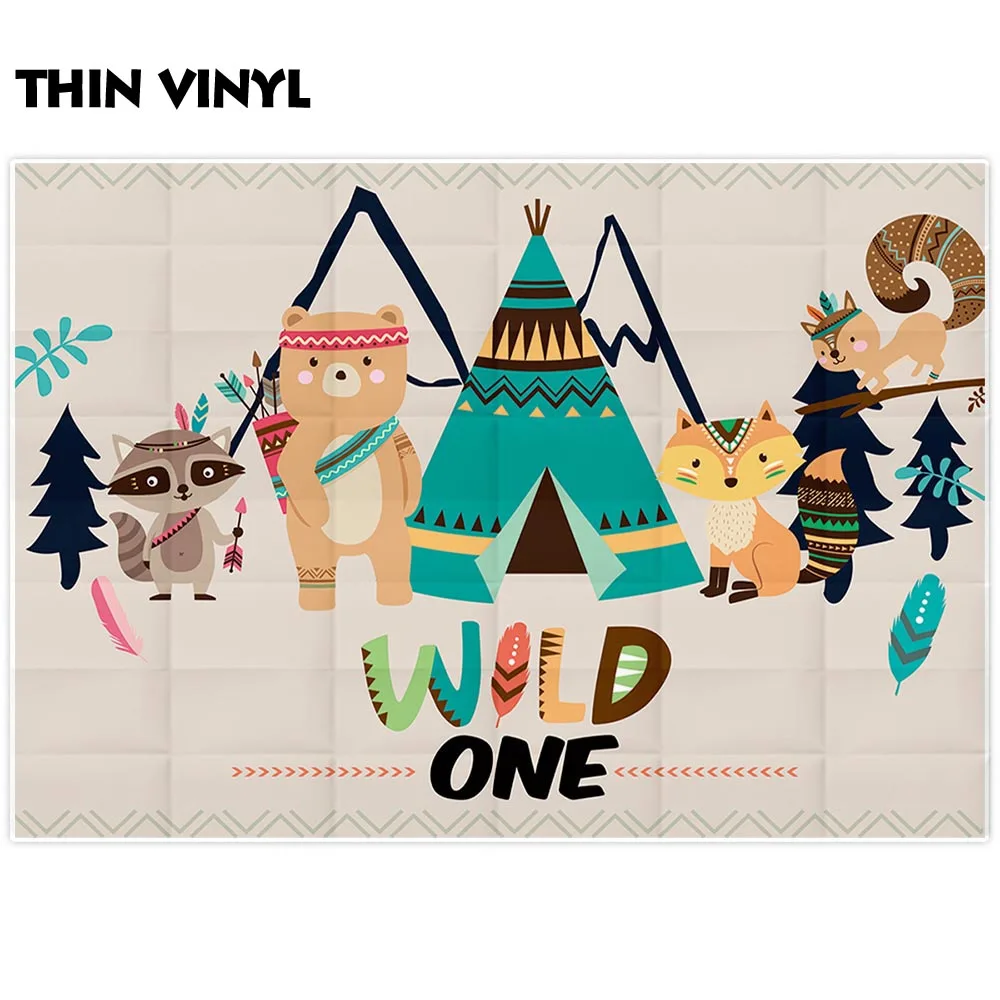 Allenjoy Wild One фоны новорожденный ребенок душ медведи палатки лиса лесной день рождения Фотофон домашние Вечерние Декорации