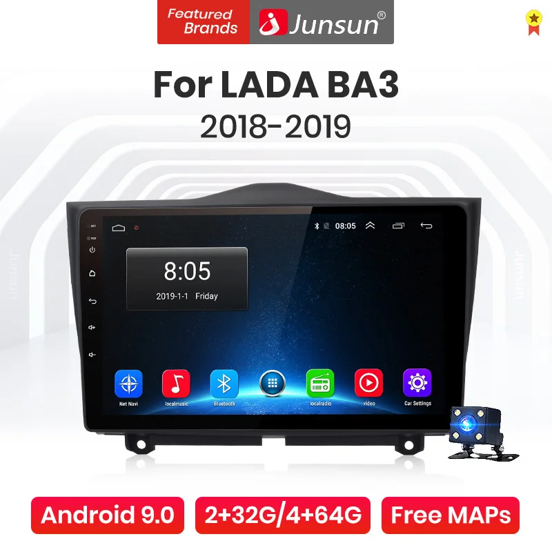Junsun V1 Pro 4G + 64G Android 9 0 Автомобильный Радио мультимедийный плеер для LADA ВАЗ Granta Cross 2018