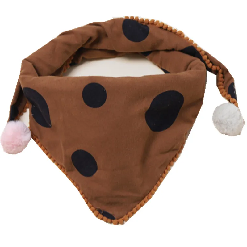 dark khaki dot Новинка года, весенне-осенний Детский шарф, однотонные треугольные шарфы для девочек, шаль для мальчиков и девочек, одежда для малышей с воротником, нагрудники-шарфы для малышей - Цвет: dark khaki dot