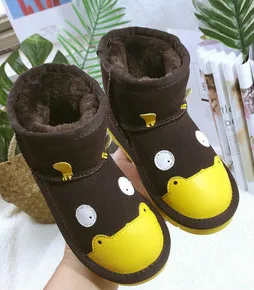 Детские зимние ботинки для мальчиков и девочек, водонепроницаемые, Нескользящие, вельветовые, детские короткие ботинки, Толстая теплая хлопковая детская обувь