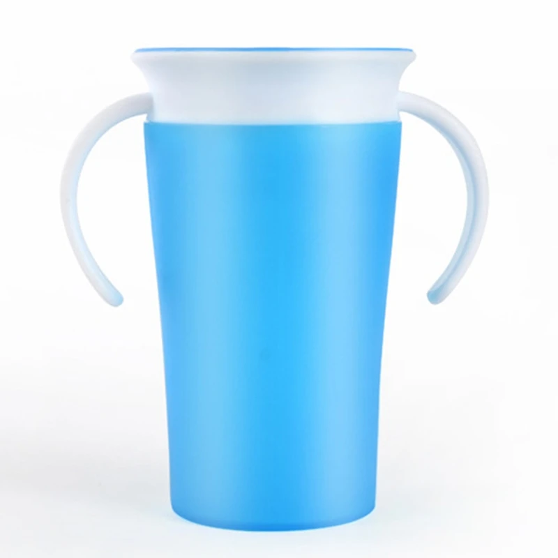 BL 1PCS 260ML 360 Degree Can Be Rotated Magic Cup Baby Learning Drinking Cup LeakProof Child Water Cup Bottle - Цвет: BL