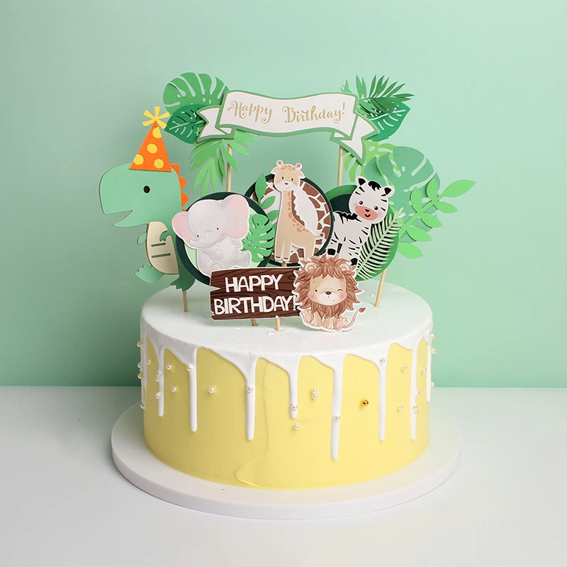 Safari Jungle Party Animal Cupcake Wrapper Cake Topper Birthday Cakes Party Decoration Kids Baby Shower Boy Girl Supplies party decorations birthday party supplies cake topper cake decorations cake toppers cupcake supplies paper cupcake wrappers