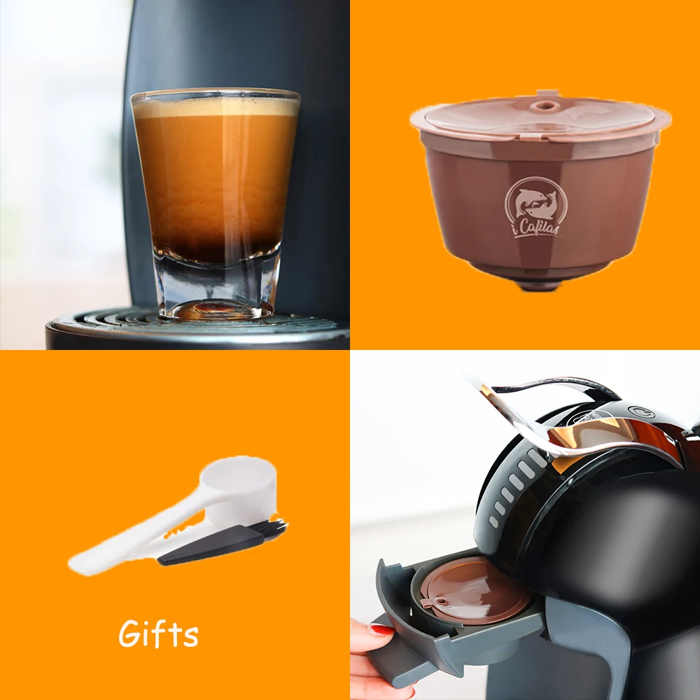 Refillable Coffee Capsules For Dolce Gusto Coffee Machine With Spoon Brush  Reusable Normal Version & Crema Maker