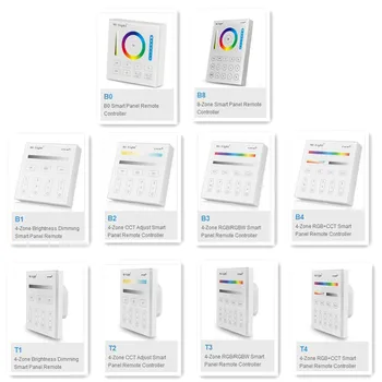 

Milight MIBOXER T1 T2 T3 T4 4-Zone 8 Zone 2.4GHz Wireless WIFI Touch Panel Dimmer/RGBW/RGB + CCT LED Smart Remote Controller