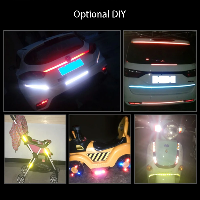 80 см x 1 см Светоотражающие стикеры для мотоциклов полоски DIY велосипед прочный автомобиль безопасности предупреждающий, светоотражающий клейкие ленты колеса наклейка на обод стикер