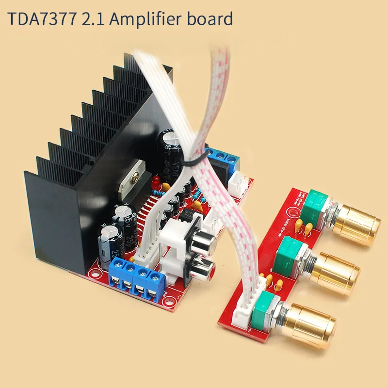 UNISIAN TDA7377 2.1ch усилитель мощности платы Hi-Fi бас ВЧ 3 канала Усилители звука для динамик домашняя аудиосистема