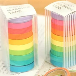 Bande de masquage Washi en série couleur bonbon, papeterie de décoration créative couleur arc en ciel pour Scrapbooking, fournitures scolaires 