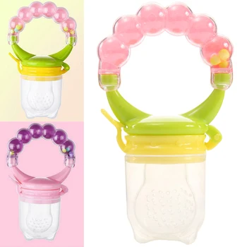 

Fruit Feeder Teether Weaning Nipple With Rocking Bell Silicone Baby Pacifier Soother Fresh Food Vegetable Juice Biting Toy Safe