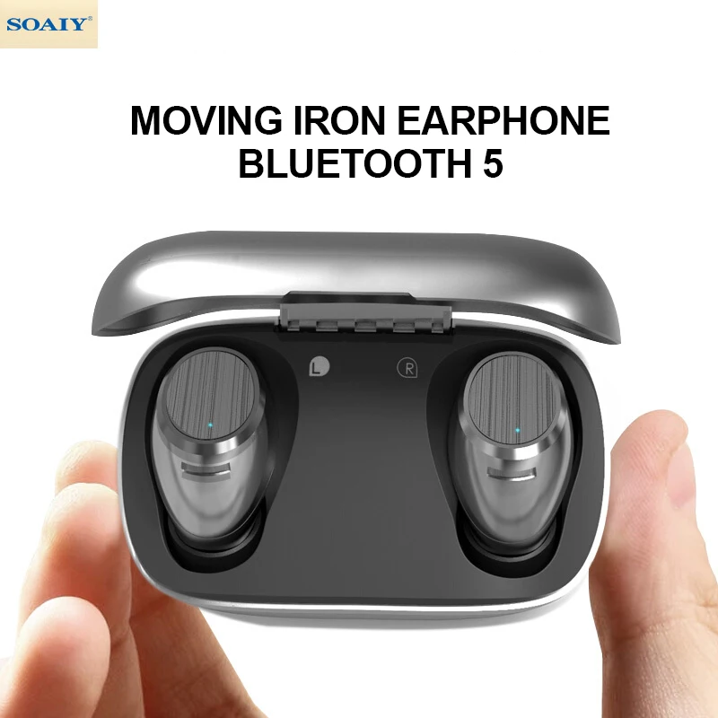 

SOAIY F2 Bluetooth 5.0 Headset True Wireless Binaural Sports In-Ear Mini Invisible Earbuds Universal Touch Control Earphone Tws