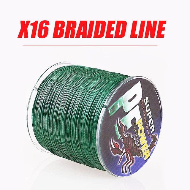 Frwanf 16 Strands Braided Fishing Line 500m Hollowcore Multifilament Line  Braided Wire for Sea Fishing 20-500LB Moss Green Grey