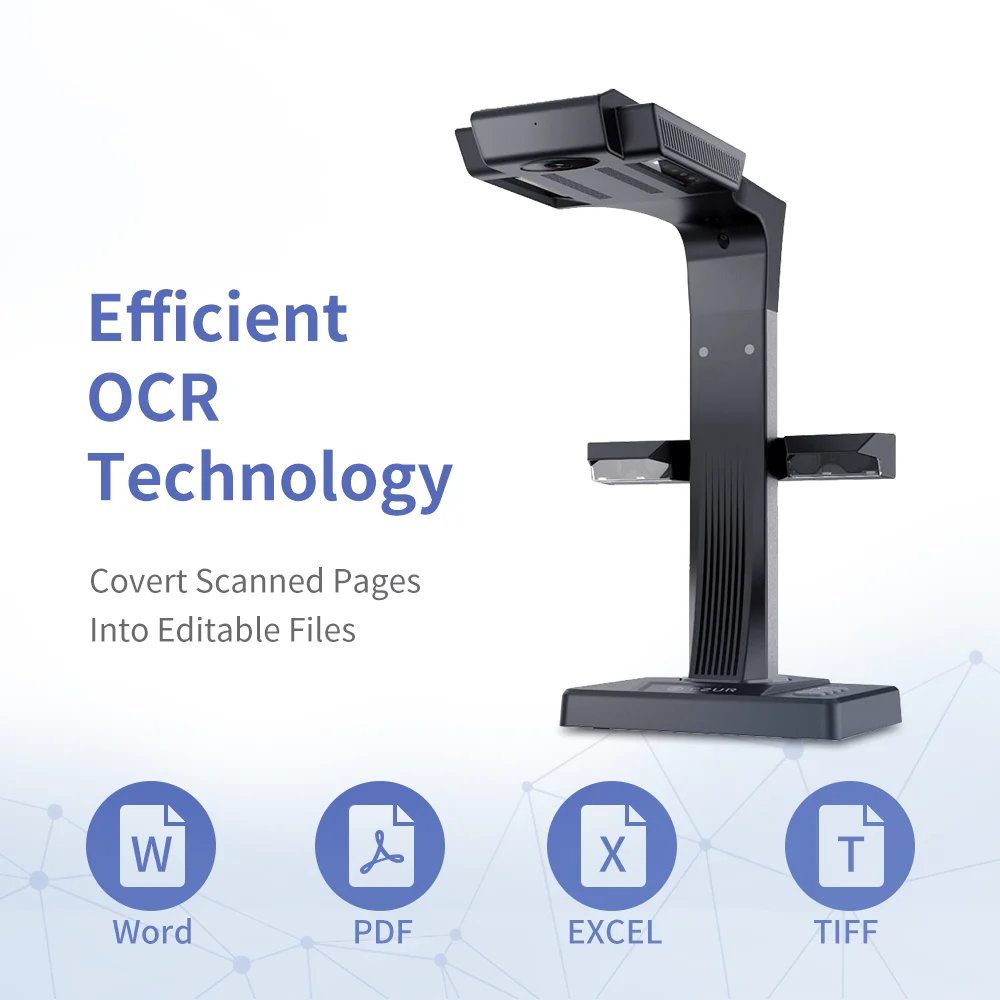 CZUR Book Scanner ET18 Pro A3 A4 Document Scanner with OCR WIFI Function for Mac Windows Convert to PDF/Searchable PDF/Word/TIFF