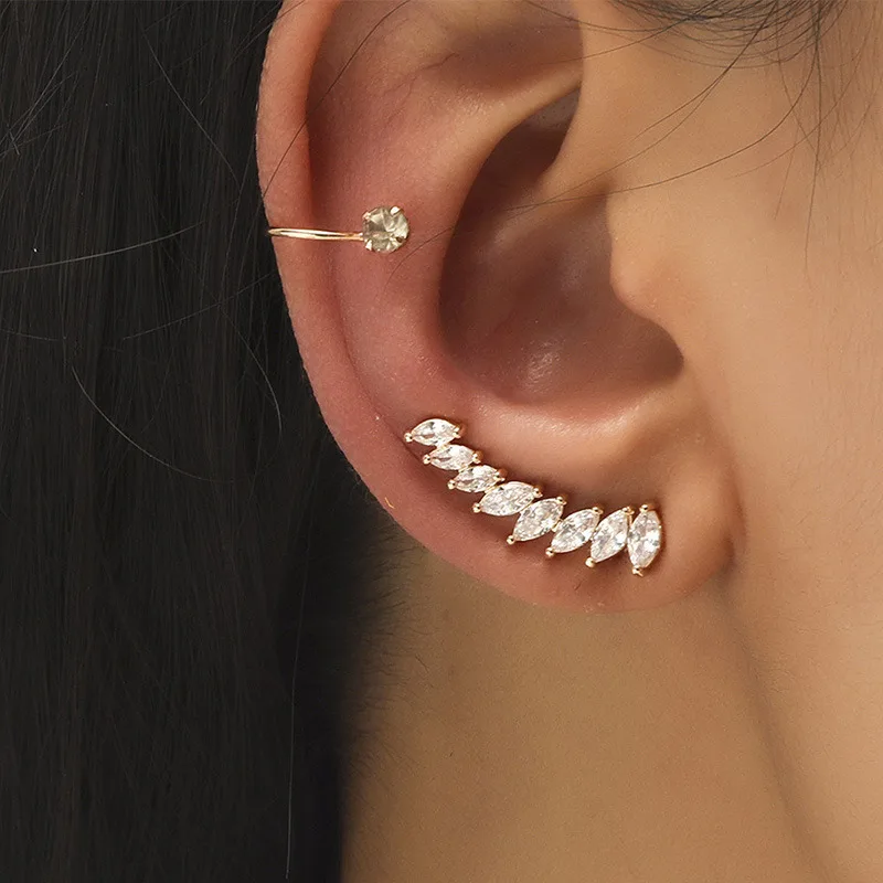 Bohemian NO Piercing Crystal Rhinestone Ear Cuff Wrap Stud Clip Earrings For Women Girl Trendy Earrings Jewelry Bijoux ear clip earrings clip earrings ear clip stud earrings ear accessories