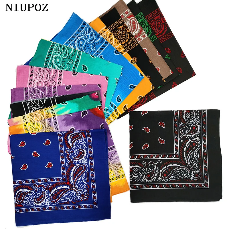 Nouveau Design de mode Hip Hop Bandana en coton foulard carré cajou bandeau Tie Dye noir rouge Paisley cadeaux pour femmes/hommes/garçons/filles