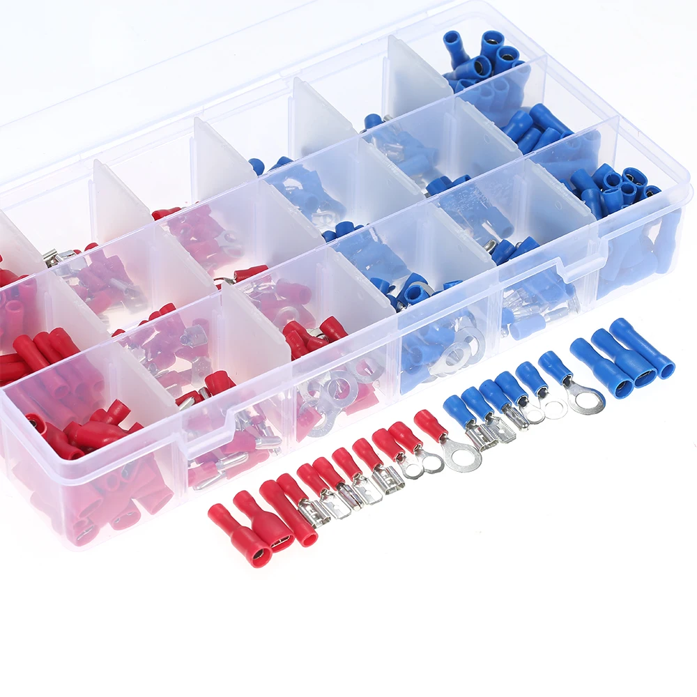 

Hot New 360PCS Assorted Insulated Terminals 9 Kinds Copper Crimp Electrical Wire Cable Connector Kit Spade Set