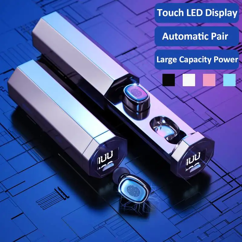 TWS Bluetooth Earphone 5 0 Wireless 9D HIFI Earphone Noise reduction Waterproof Mini In ear Sports Running Headset