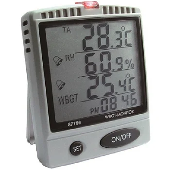 

AZ87796 WBGT Monitor Used to Estimate the Effect of Temperature,Humidity,Wind Speed and Solar Radiation On Humans, Max/Min.
