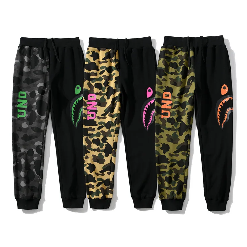 BAPE winter trend color matching casual trousers sweatpant 1