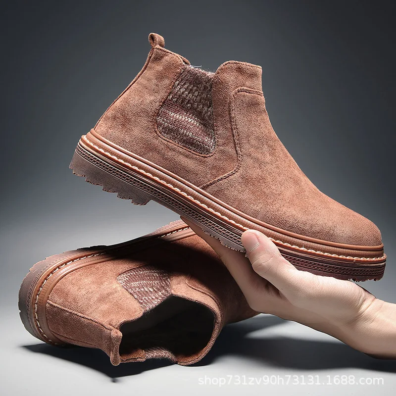 

2019 New Style Autumn Martin Boots Men Hight-top England Worker Boot Mid-top Slip-on Lazy Foot Covering Fashion Man Shoes