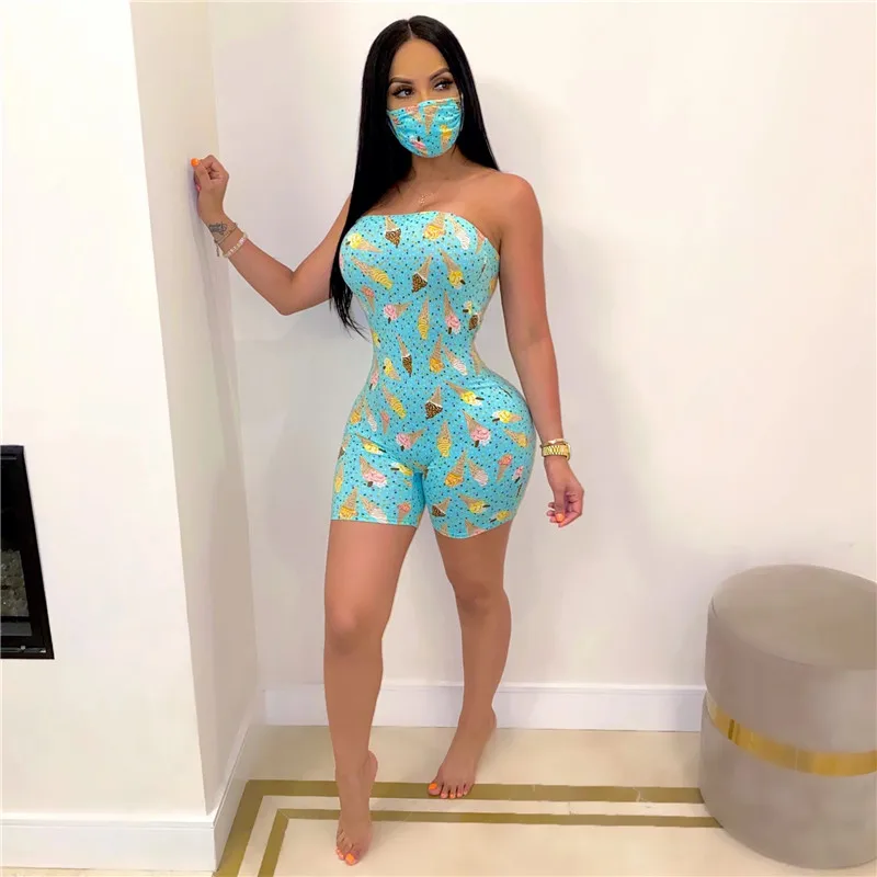 2020 Strapless Off Shoulder Bodycon Jumpsuit Sexy Women Bodysuit Shorts Romper Print Leotard Sleeveless Print Button Bodysuit 2020 Strapless Off Shoulder Bodycon Jumpsuit Sexy Women Bodysuit Shorts Romper Print Leotard Sleeveless Print Button Bodysuit