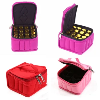 

New Arrive 16 Lattices For 5/10 /15ML Essential Oils Bag For Traveling Double Zipper Oil Carrying Case Cosmetic Storage Box Bags