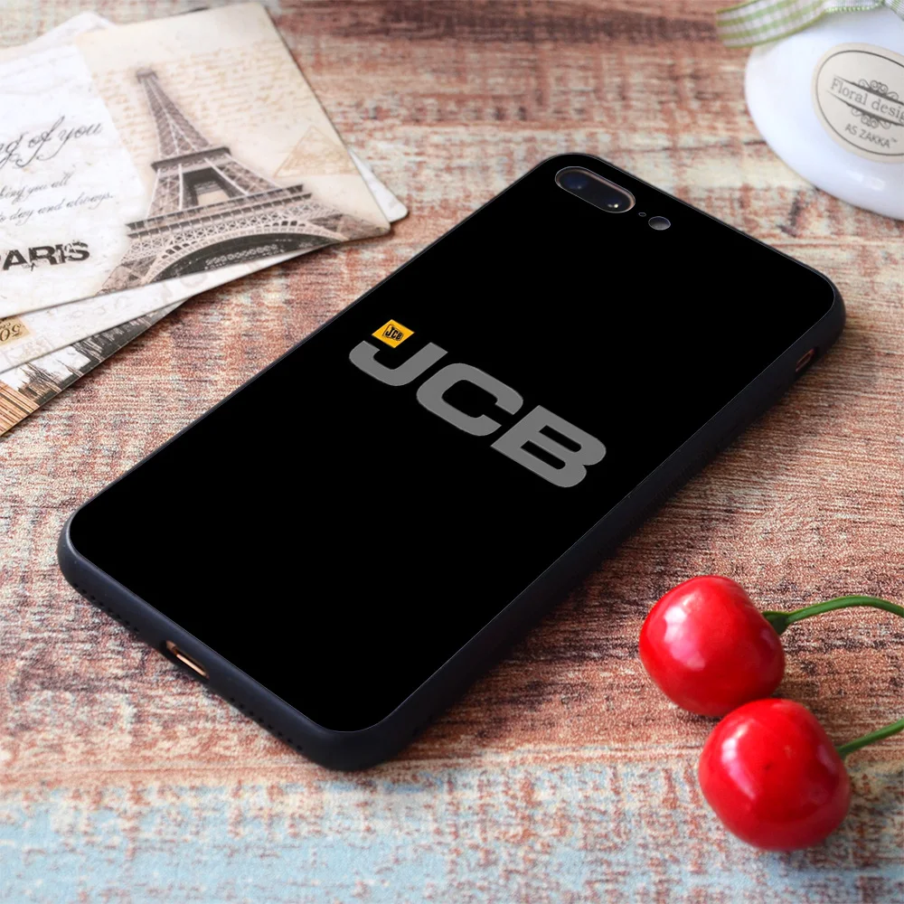 For iPhone JCB Machine Grey Soft TPU Border Apple iPhone Case iphone 8 plus silicone case