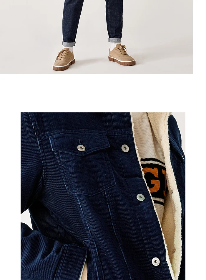 Semir хлопковая одежда куртка мужская повседневная короткая куртка имитация овечьей шерсти Куртка мужская зимняя Вельветовая хлопковая куртка