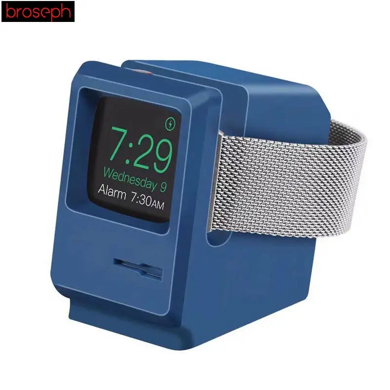 Ретро док-станция для силиконовая подставка для наручных часов Apple Watch Series 4/3/2/1 38 мм 42 мм 40 мм 44 Подставка для зарядки док-станция Настольный