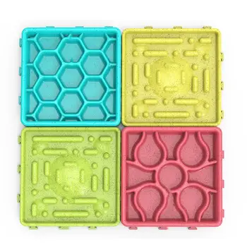 

Dog Bowl Slow Feeder Slow Treater Bowls 4 Packs, 2 Pcs Slow Feeder Bowls and 2 Pcs Lick Placemat Pad Combo with Suction Cups
