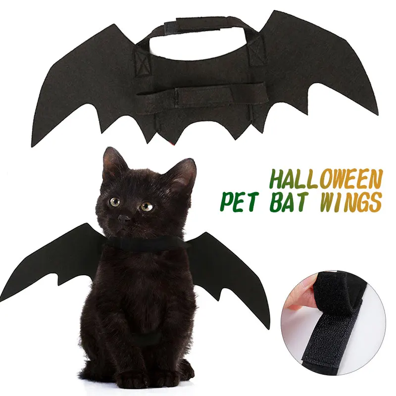 Cute Cat Costume Black Halloween Suppiles Outfit Wings Felt Cloth Cape Bat Wings Props Pet Pet Dress Wing Animal