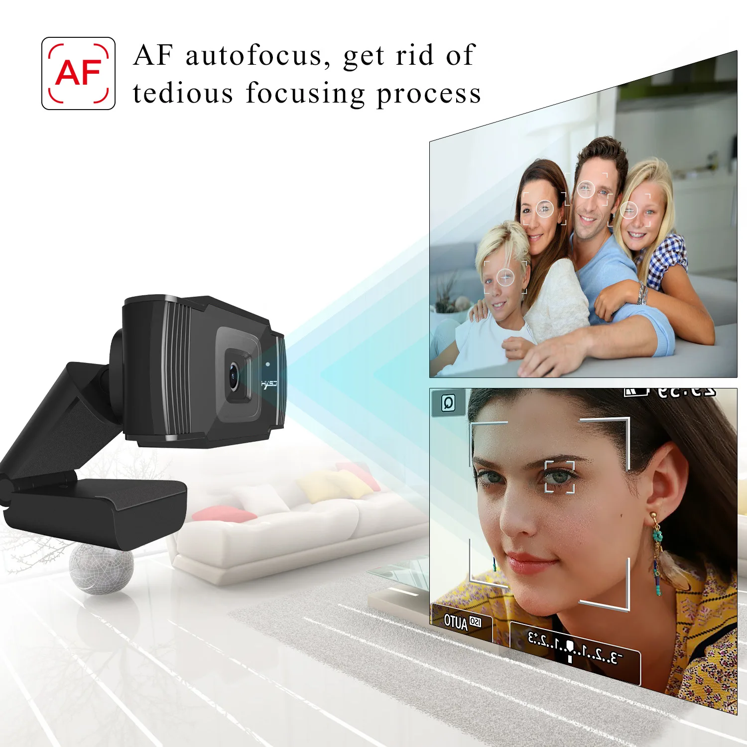 

New Style Hxsjs70 High-definition Autofocus Webcam 5 Million Pixel Support 720P 1080 Video Call