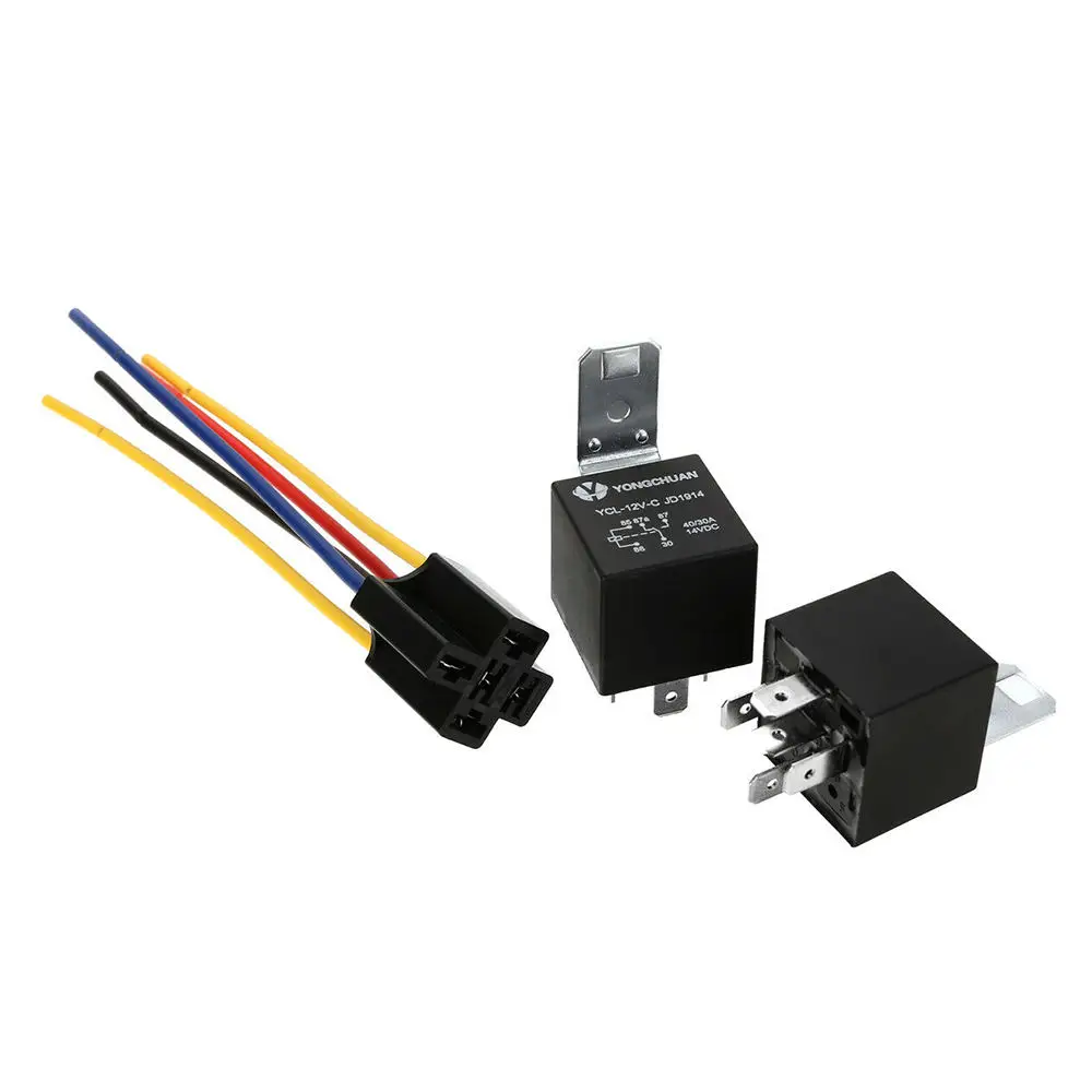 5X автомобильное реле DC12V автомобиля SPDT 5Pin 5 проводов W/разъем жгута 40/30 Amp 40A реле разъем провода