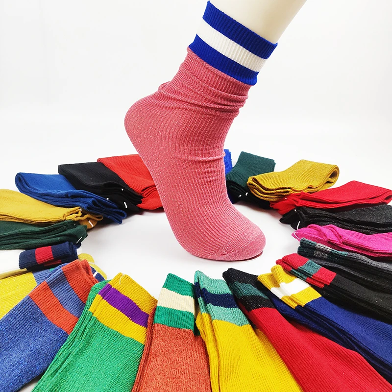 New Fashion 5 pairs high quality Thigh High Socks women's socks Over Knee Stripe Girls long socks women over knee stripe