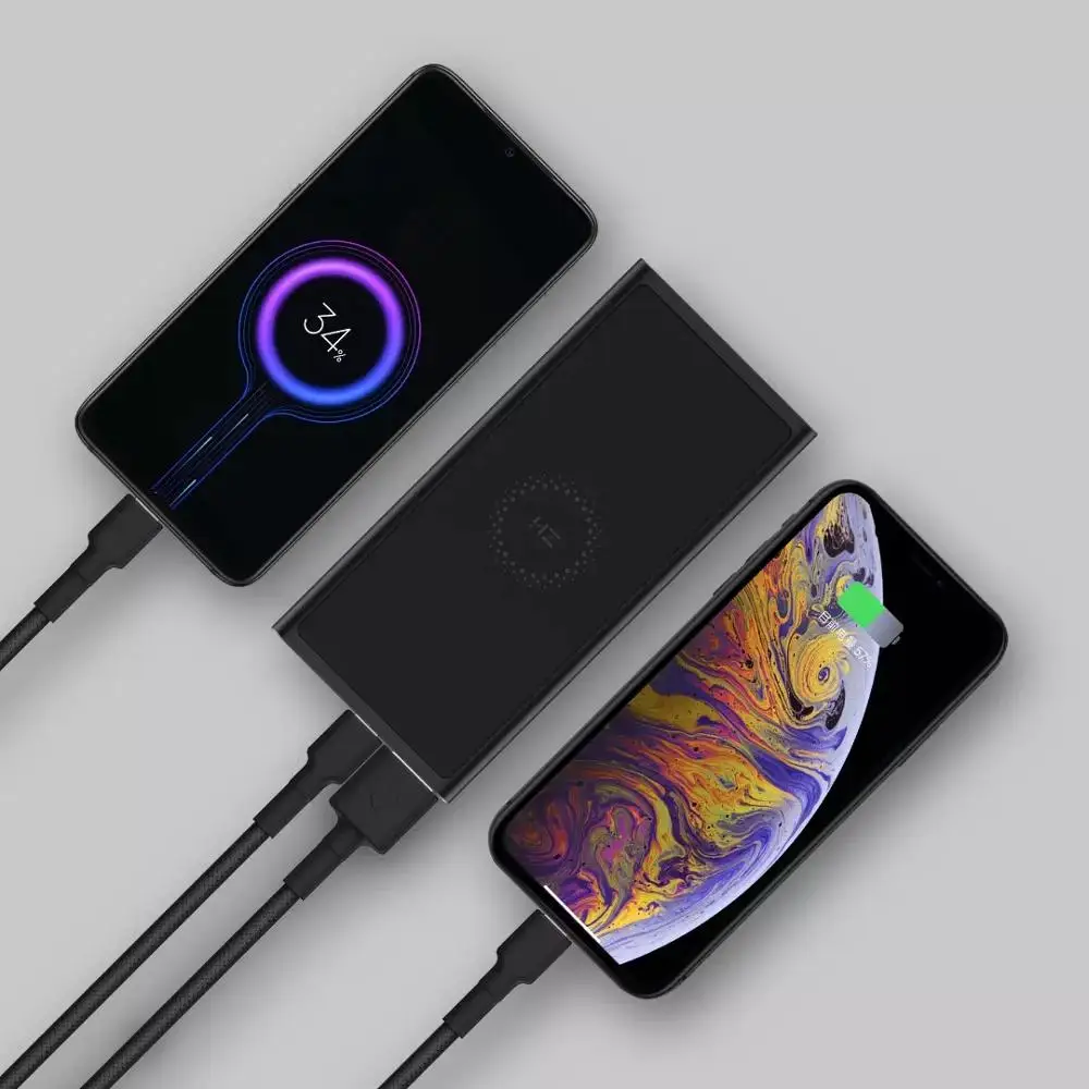 ZMI WPB100 10000 мА/ч, Беспроводной Мощность банка для MFi Apple для подзарядку с защитой от молнии двойной USB-C 18 Вт макс. 10 Вт макс сертификацией Qi