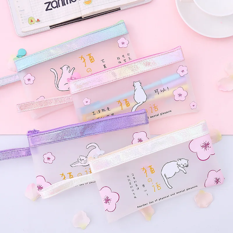 

Fashion Transparent Travel Cosmetic Bag Zipper Make Up Bath Organizer Storage Pouch Toiletry Wash Beaut Kit Student Pencil bag