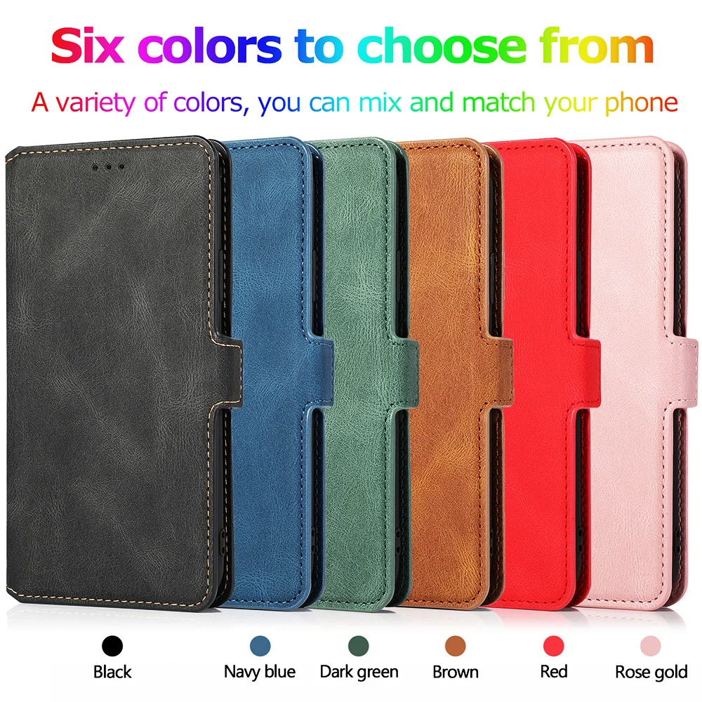 Leather Flip Wallet Case For iPhone 12 13 Mini 11 Pro XS MAX X XR 8 7 6s 6 Plus 5 5s SE 2020 Card Stand Slot Phone Cover Coque 6