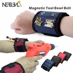 Bracelet magnétique puissant, sac à outils Portable avec 3 aimants, ceinture de poignet d'électricien pour vis, clous, forets, organisateur de rangement 