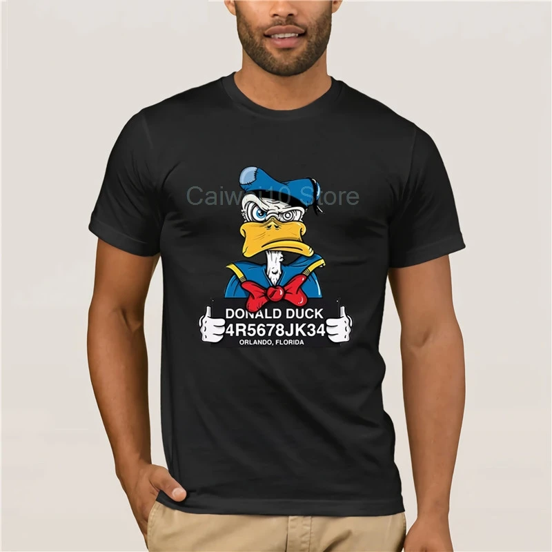 Качественная модная с коротким рукавом мужская футболка Дональдом Даком Goofy