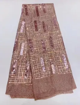 

Jolin-56.6807 embroidered Mesh Tulle fabric Factory price sequins Nigerian lace fabrics