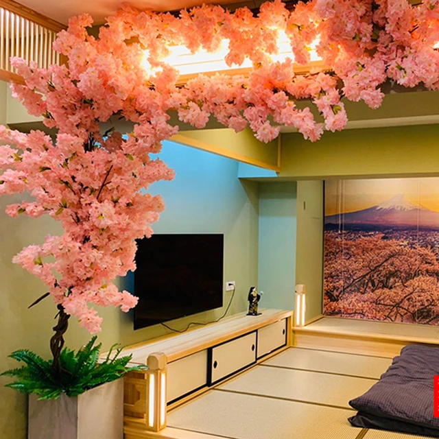 Korean Simulation Cherry Fur Ball Pull Flower Room Bedroom - Temu