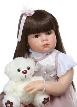 

70cm Boutique Baby Girls Dolls lifelike Soft Silicone Reborn Toddler Dolls Vinyl bebe reborn Princess Dolls Toys gift