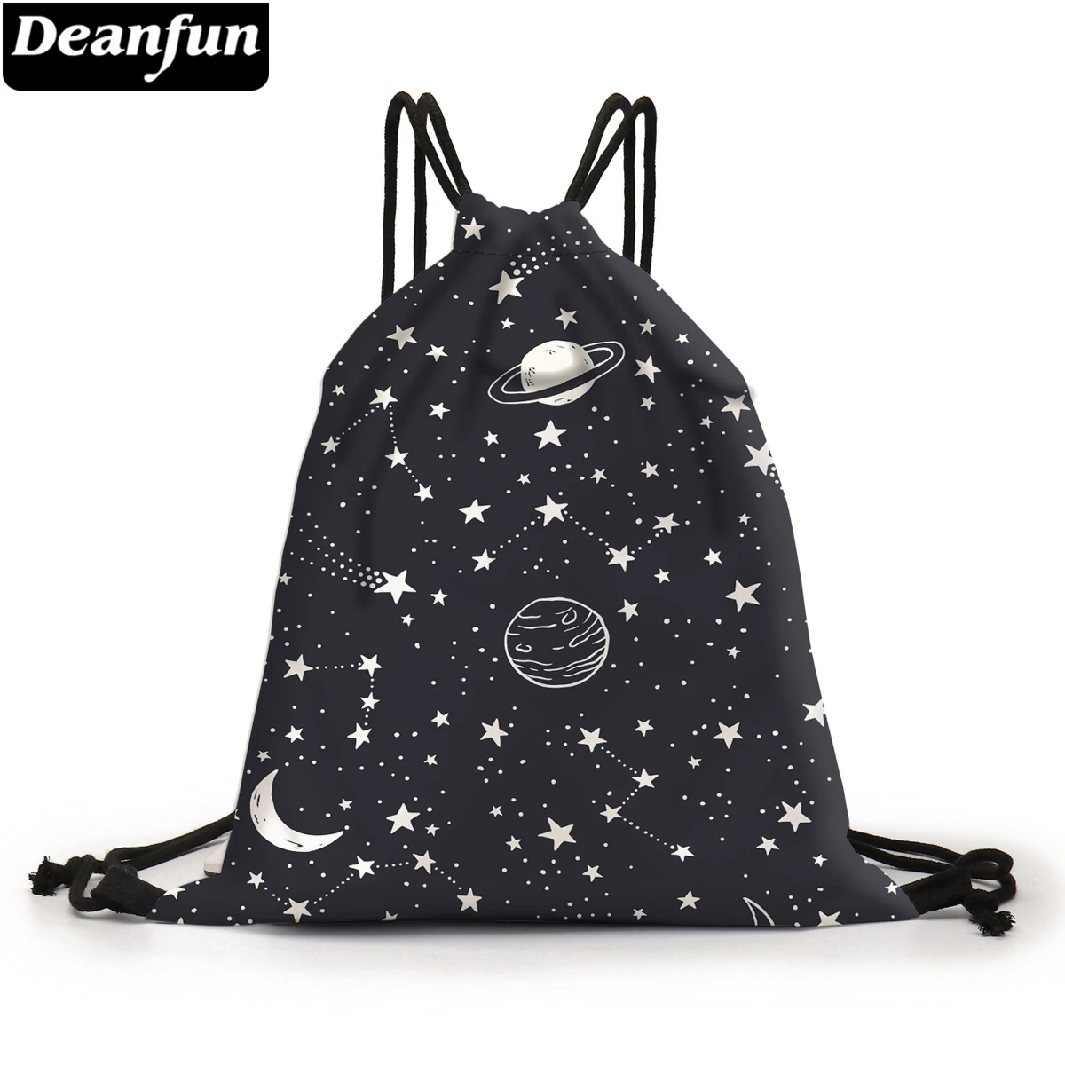 Deanfun bolsa con cordón negro espléndido espacio planeta mochila de moda de las mujeres tapa blanda para la escuela 60445