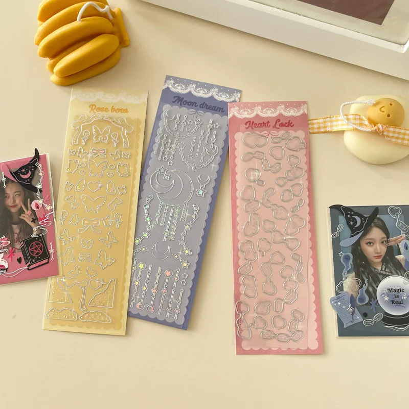 1Pc Ins Style Bronzing Butterfly Jellyfish Laser Sticker Bronzing Creative Handbook DIY Decorative Collage Material Sticker